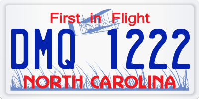 NC license plate DMQ1222