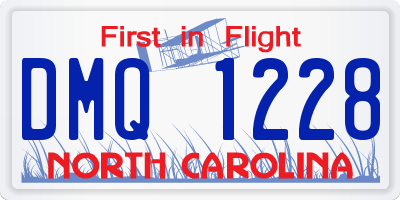 NC license plate DMQ1228