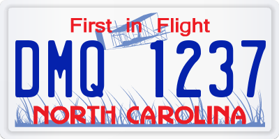 NC license plate DMQ1237