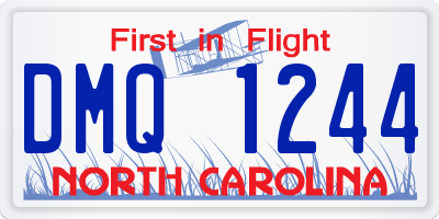 NC license plate DMQ1244