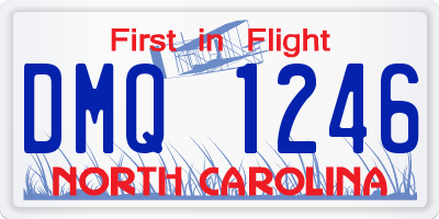 NC license plate DMQ1246