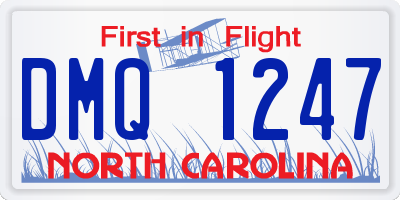 NC license plate DMQ1247