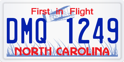 NC license plate DMQ1249