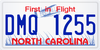 NC license plate DMQ1255