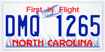NC license plate DMQ1265