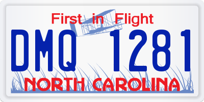 NC license plate DMQ1281