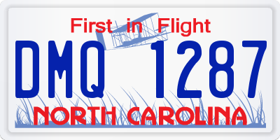 NC license plate DMQ1287