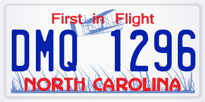 NC license plate DMQ1296
