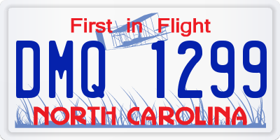 NC license plate DMQ1299