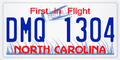 NC license plate DMQ1304