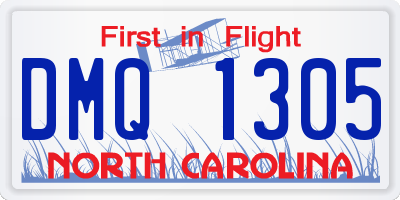 NC license plate DMQ1305