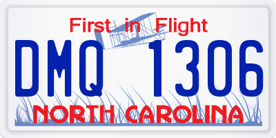 NC license plate DMQ1306