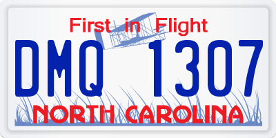 NC license plate DMQ1307