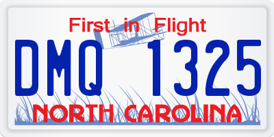 NC license plate DMQ1325