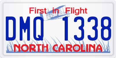 NC license plate DMQ1338