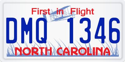 NC license plate DMQ1346