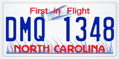 NC license plate DMQ1348