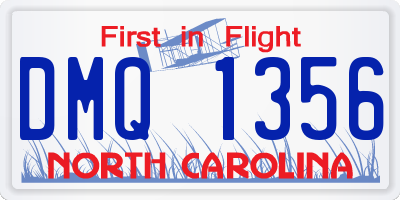 NC license plate DMQ1356
