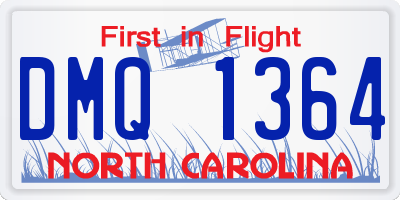 NC license plate DMQ1364