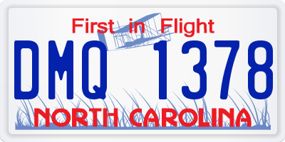 NC license plate DMQ1378