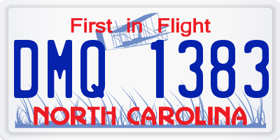 NC license plate DMQ1383