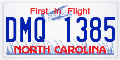 NC license plate DMQ1385