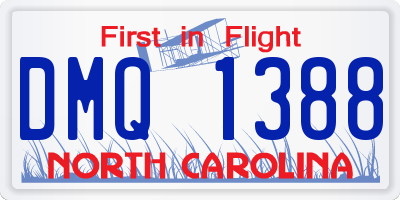 NC license plate DMQ1388
