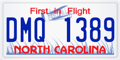 NC license plate DMQ1389