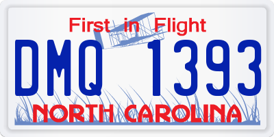 NC license plate DMQ1393