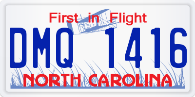 NC license plate DMQ1416