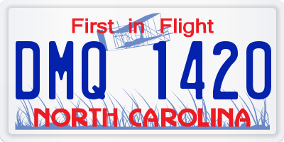NC license plate DMQ1420