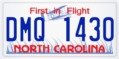 NC license plate DMQ1430
