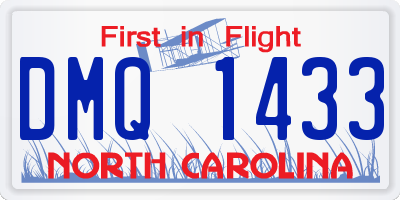 NC license plate DMQ1433