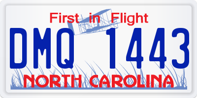 NC license plate DMQ1443
