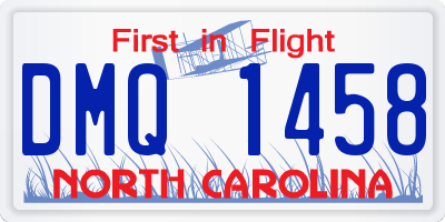NC license plate DMQ1458