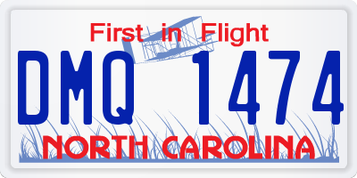 NC license plate DMQ1474