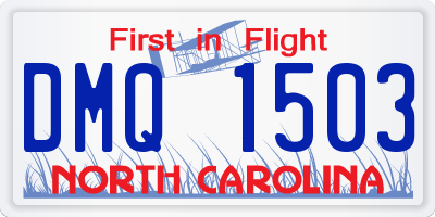 NC license plate DMQ1503
