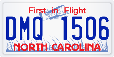 NC license plate DMQ1506
