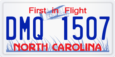 NC license plate DMQ1507