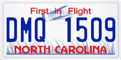 NC license plate DMQ1509