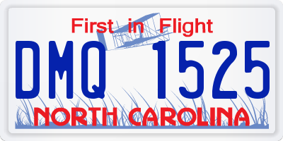 NC license plate DMQ1525