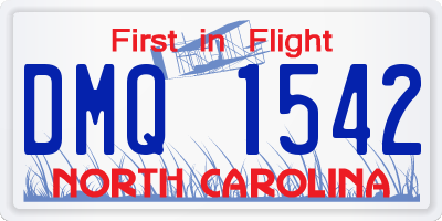 NC license plate DMQ1542