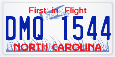 NC license plate DMQ1544
