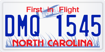 NC license plate DMQ1545