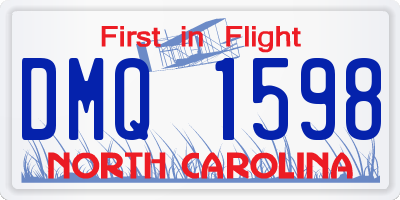 NC license plate DMQ1598