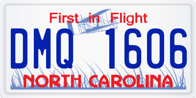 NC license plate DMQ1606