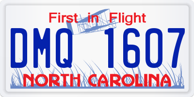 NC license plate DMQ1607
