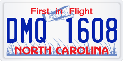 NC license plate DMQ1608