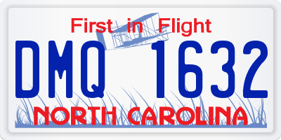NC license plate DMQ1632