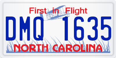NC license plate DMQ1635